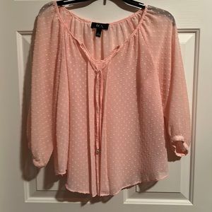 Sheer Pink dot blouse